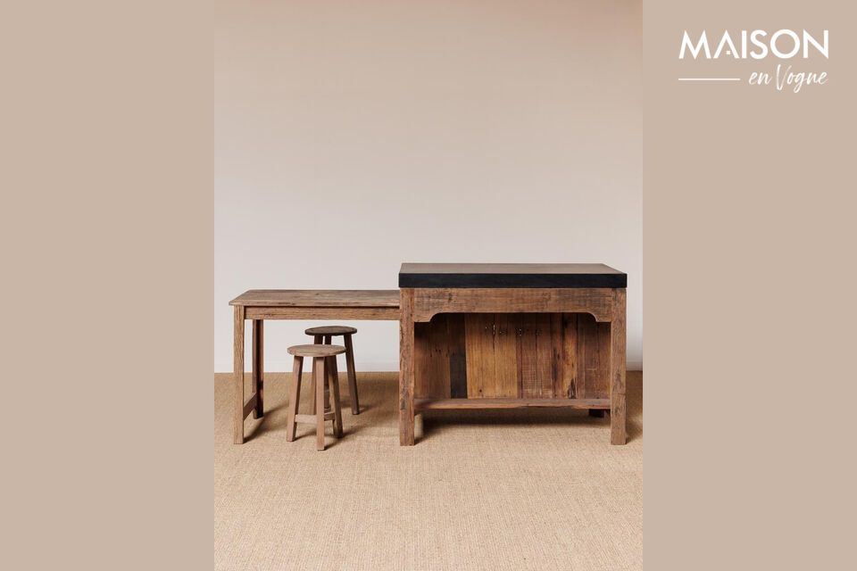 Herontdek de tijdloze elegantie en stevigheid van onze console van gerecycled hout