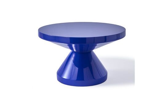 Donkerblauwe polyester salontafel Zig Zag Productfoto