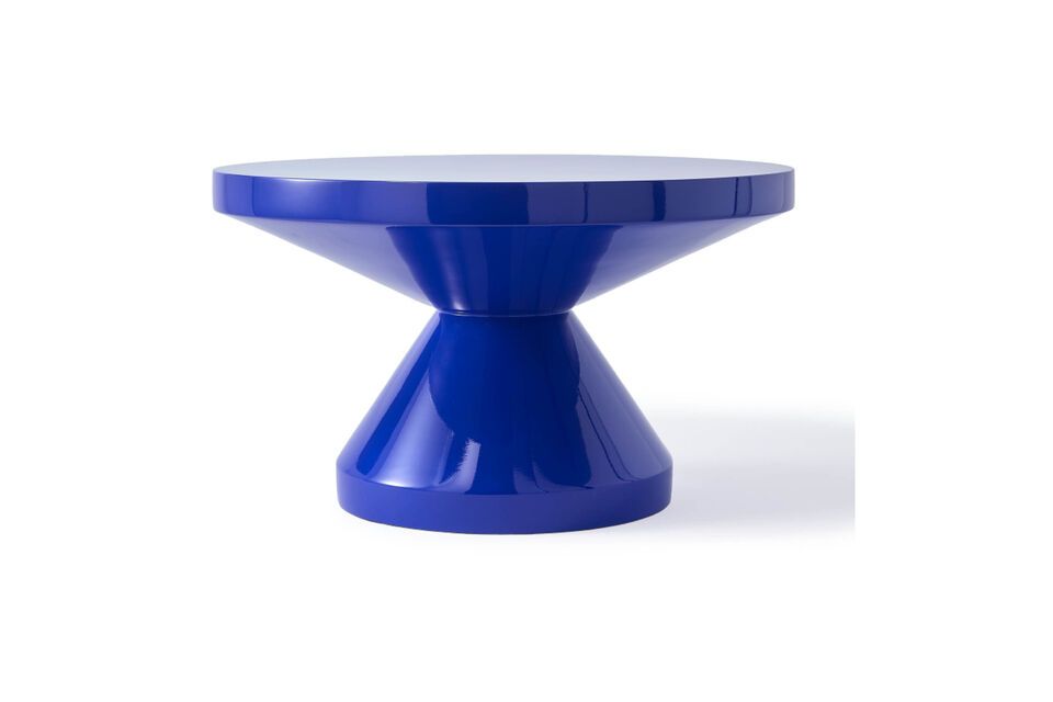 Donkerblauwe polyester salontafel Zig Zag - 6