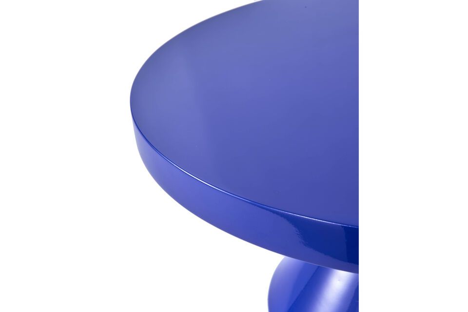 Donkerblauwe polyester salontafel Zig Zag - 7