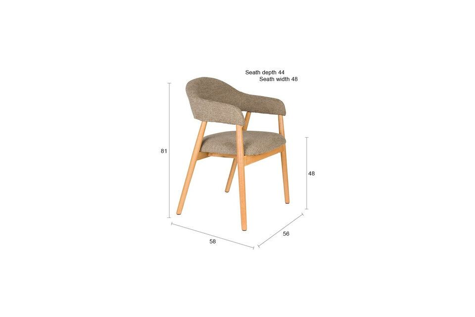 Donkerbruine stoffen fauteuil Indy - 8