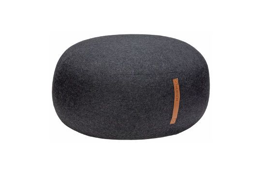 Donkergrijze stoffen poef Mochi