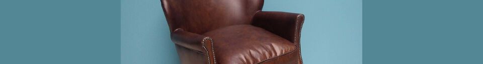 Benadrukte materialen Draaibare lederen fauteuil