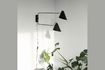 Miniatuur Dubbele wandlamp van ijzer en verguld messing Club 1