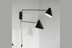 Miniatuur Dubbele wandlamp van ijzer en verguld messing Club 2