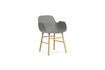 Miniatuur Eiken en grijze kunststof fauteuil Vorm 3