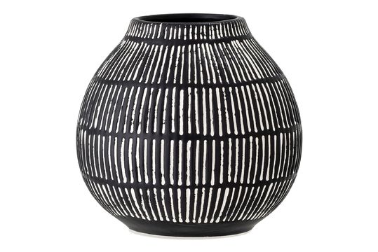 Elveda steengoed zwarte vaas voor decoratie Productfoto