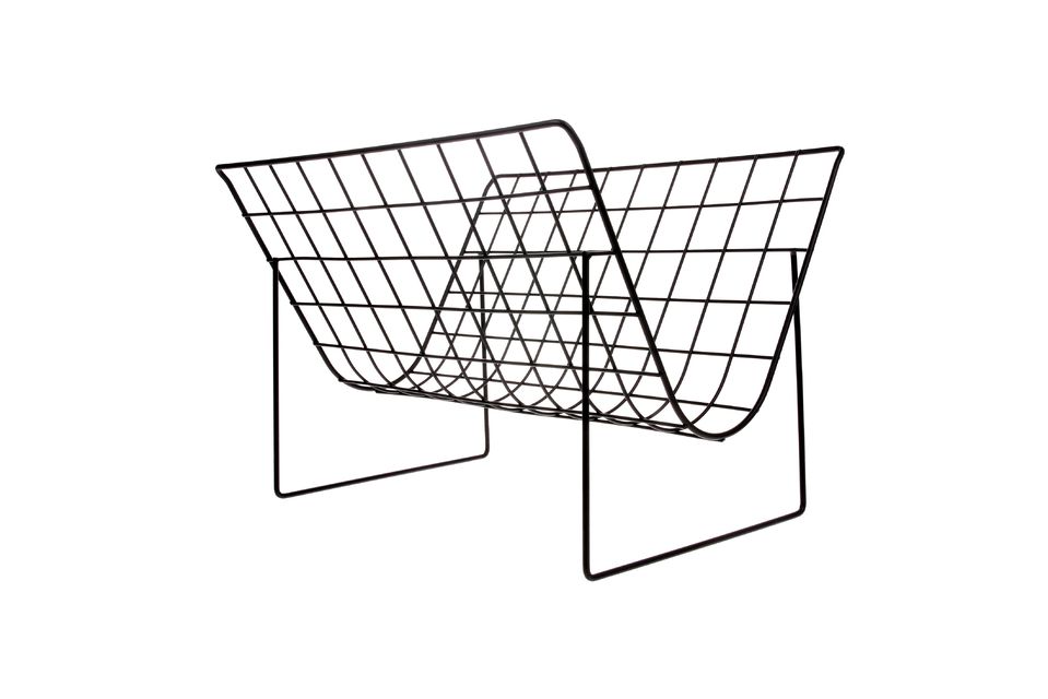 Verspreid uw tijdschriften niet met dit stijlvolle Eysson-tijdschriftenrek van matzwart metaaldraad