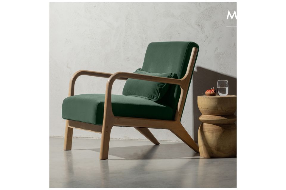 Fauteuil in groen fluweel Mark Woood