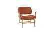 Miniatuur Fauteuil in hout en leder in oranje Haze 1