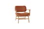 Miniatuur Fauteuil in hout en leder in oranje Haze Productfoto