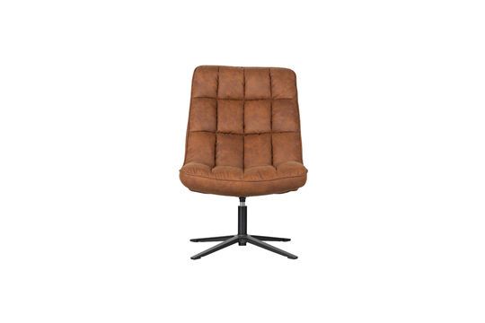 Fauteuil met bruine lederen afwerking Dirkje Productfoto