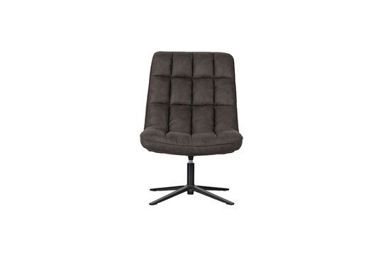 Fauteuil met zwart lederen afwerking Dirkje Productfoto