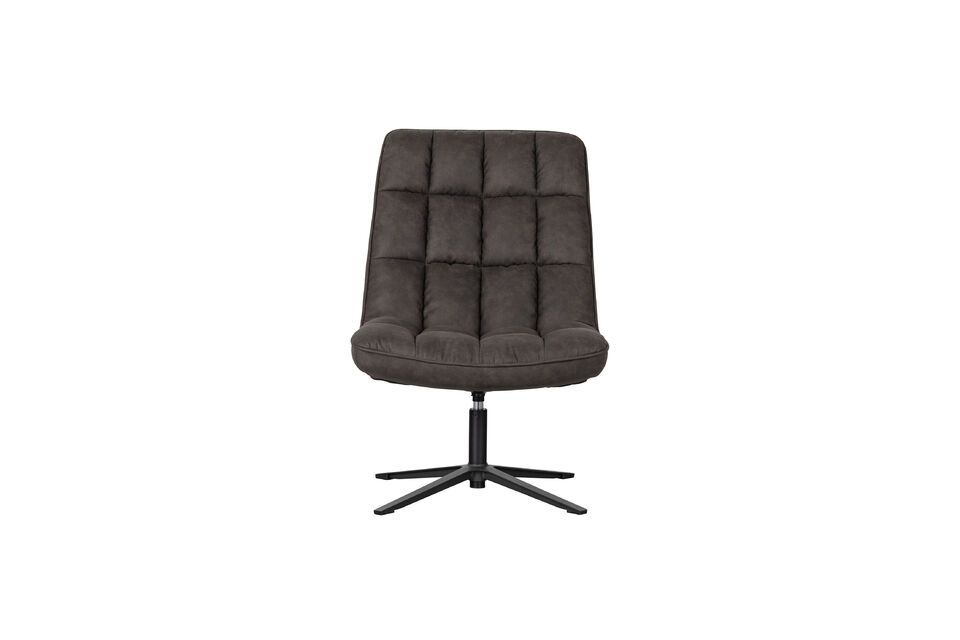 Fauteuil met zwart lederen afwerking Dirkje Woood