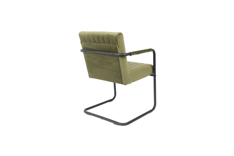 Fluwelen fauteuil Gestikte olijf - 7