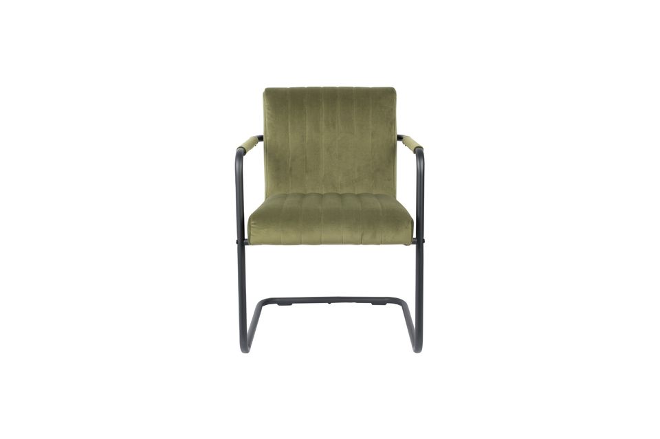Fluwelen fauteuil Gestikte olijf - 9
