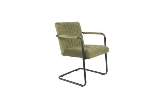 Fluwelen fauteuil Gestikte olijf Productfoto