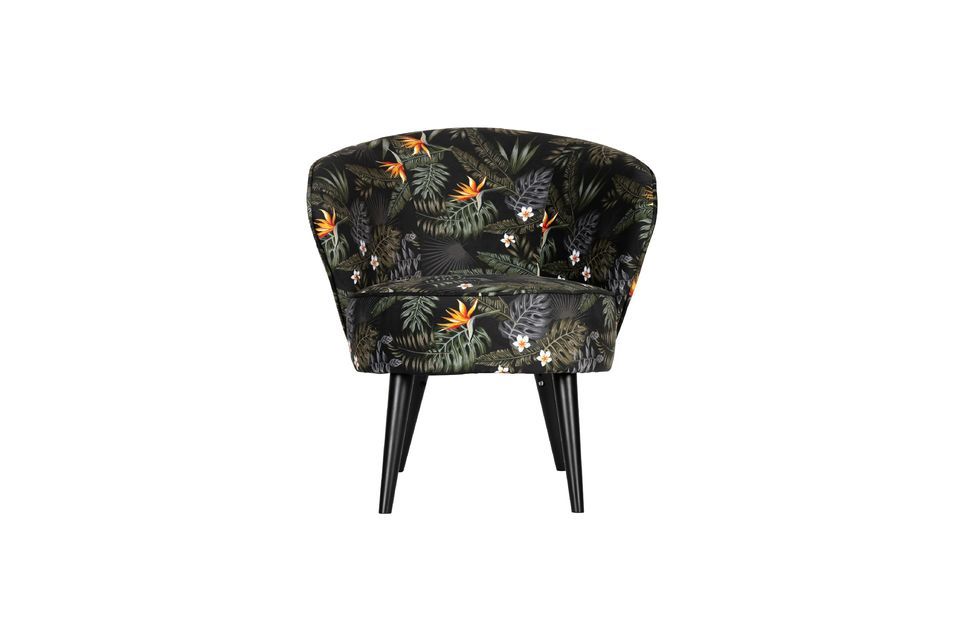 Fluwelen fauteuil met Bo bloemenprint Woood