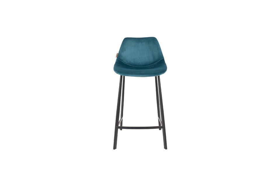 Franky Petroleum Velvet Bar Stool - 10