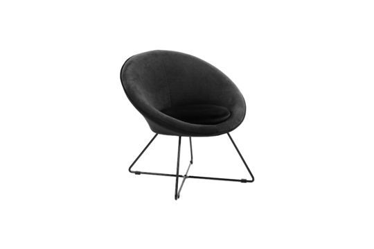 Garbo zwart fluwelen fauteuil