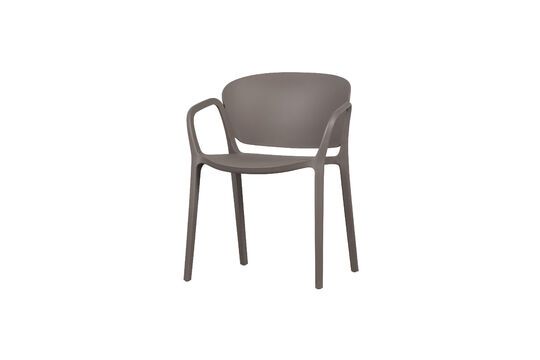 Gebogen grijze plastic stoel Productfoto