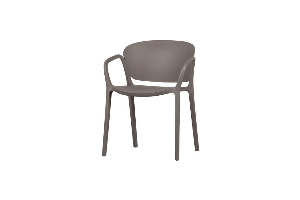 Gebogen grijze plastic stoel Woood