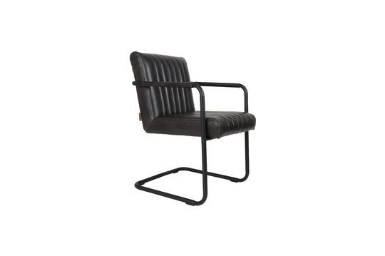 Gestikte fauteuil in zwart Productfoto