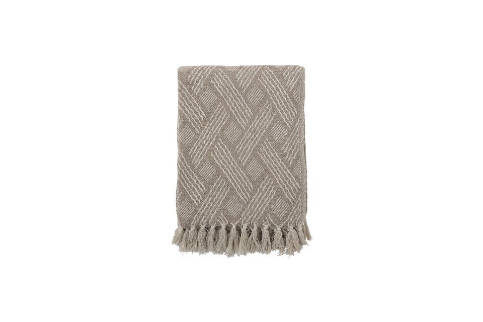 Ghina beige deken van gerecycled katoen Bloomingville