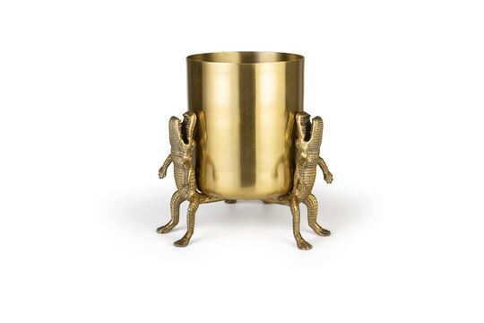 Goud gerecycled aluminium plantenbak Crocodiles L