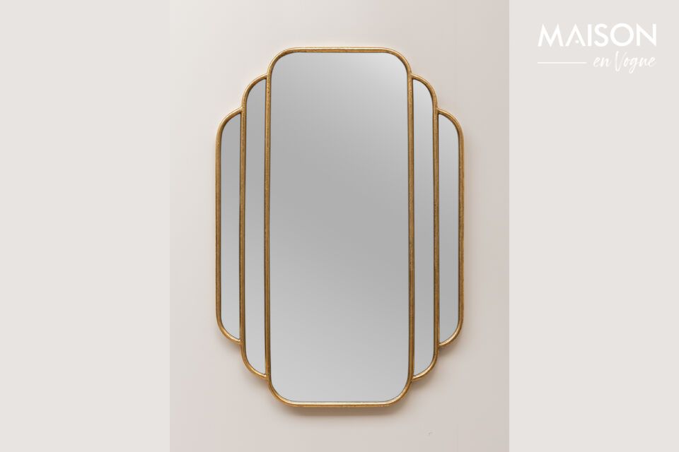 Gouden metalen spiegel Chehoma