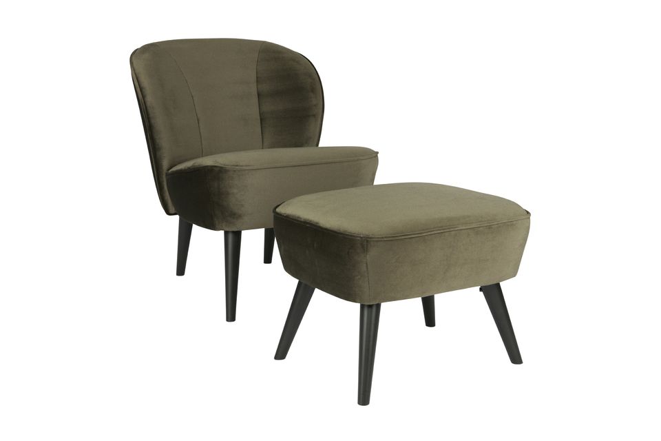 Groen fluwelen fauteuil Sara - 6