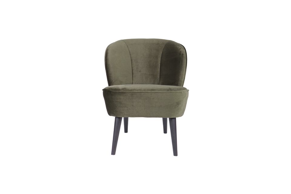 Groen fluwelen fauteuil Sara Woood