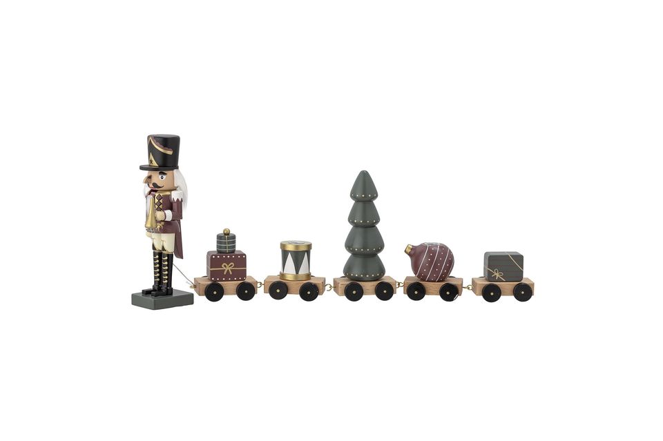 De Vadim decoratieve notenkraker trein van Bloomingville zal je kersttafel opfleuren wanneer je de