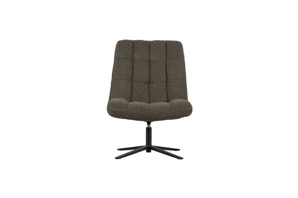 Groene polyester fauteuil met schapenvachteffect Job Woood