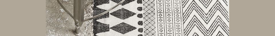Benadrukte materialen Groot gedessineerd tapijt in grijs-zwarte Block