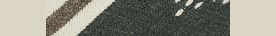 Benadrukte materialen Groot gedessineerd tapijt van wol en katoen Coto