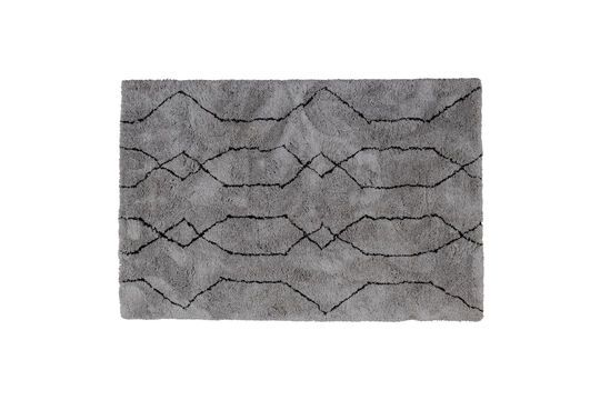 Groot lichtgrijs en zwart polyester tapijt Nové