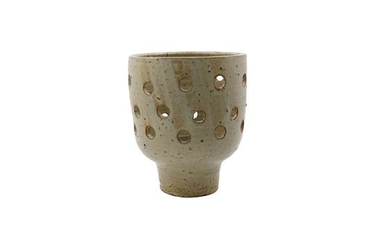 Grote beige steengoed kandelaar Artist Productfoto