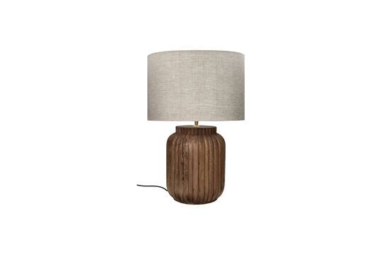 Grote gecanneleerde lamp in bruin hout Lampedusa