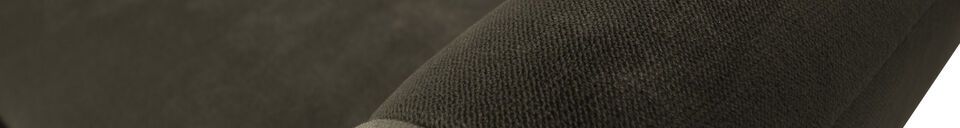 Benadrukte materialen Grote kaki fluwelen bank Rocco