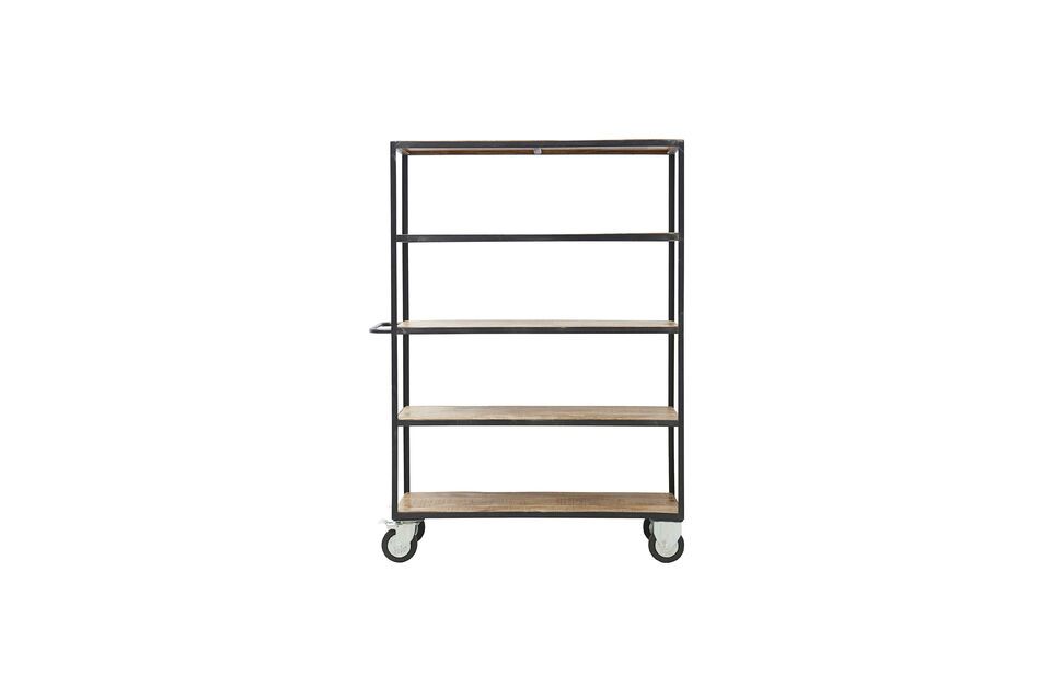 Grote lichthouten trolley Zwart House Doctor