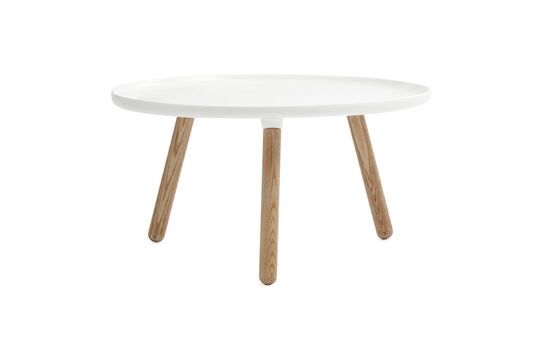 Grote ronde bijzettafel in wit composiet Tablo