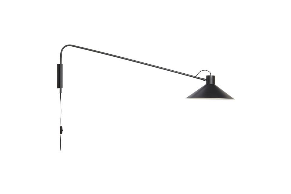 Grote zwarte metalen wandlamp Architect Hübsch