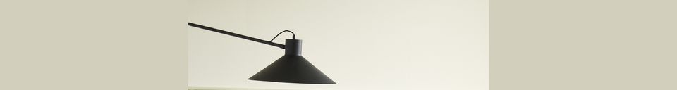 Benadrukte materialen Grote zwarte metalen wandlamp Architect