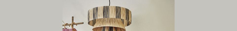 Benadrukte materialen Hanglamp beige raffia Palma