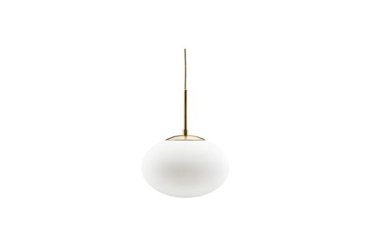 Hanglamp van wit glas en goudkleurig metaal Opal Productfoto
