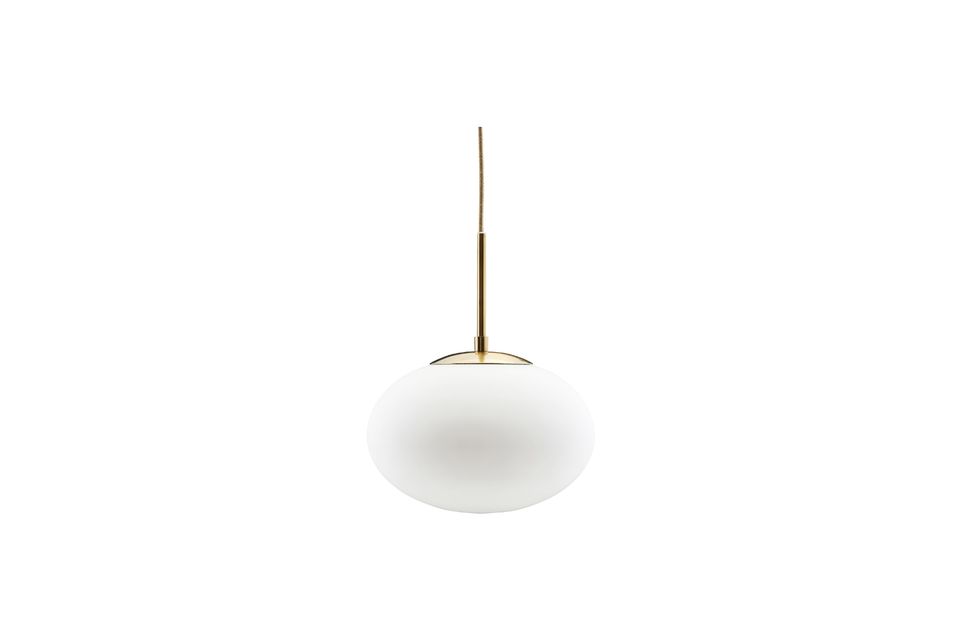 Hanglamp van wit glas en goudkleurig metaal Opal House Doctor