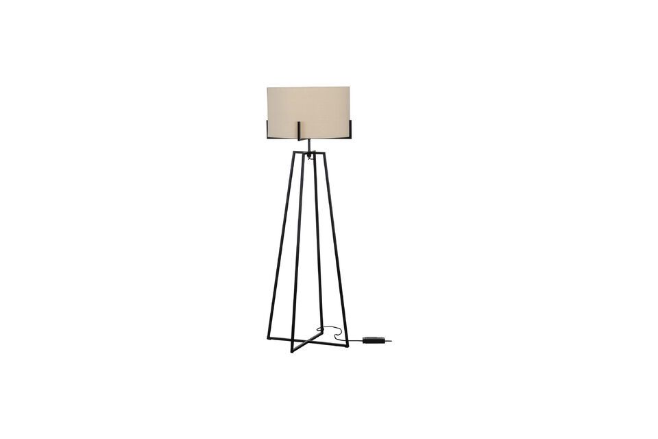 Holly zwart en crème metalen vloerlamp Woood