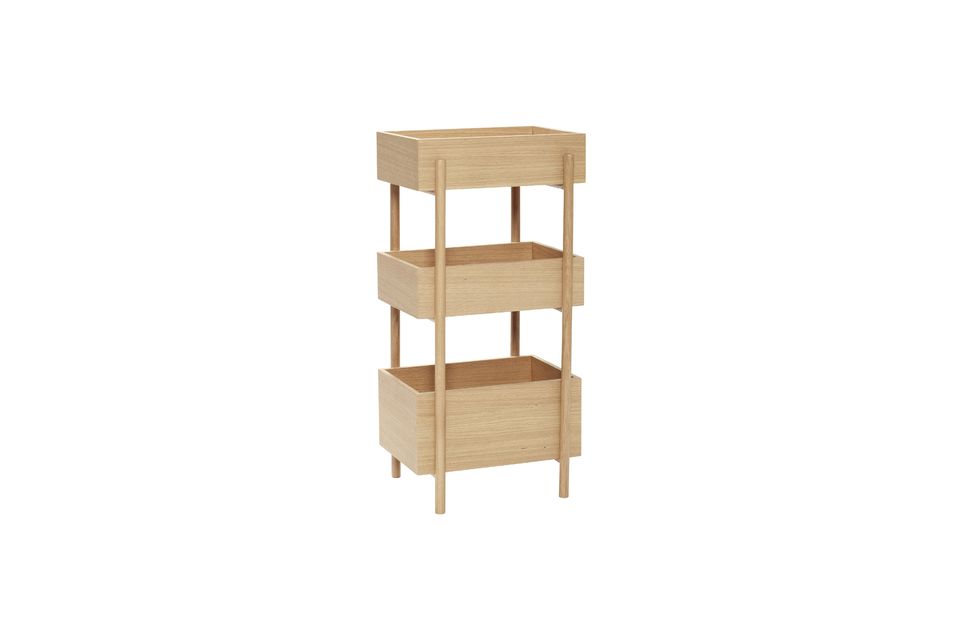 Houten legplank met 3 vakken, beige Stack Hübsch