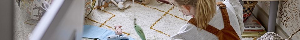 Benadrukte materialen Huso geel katoenen tapijt